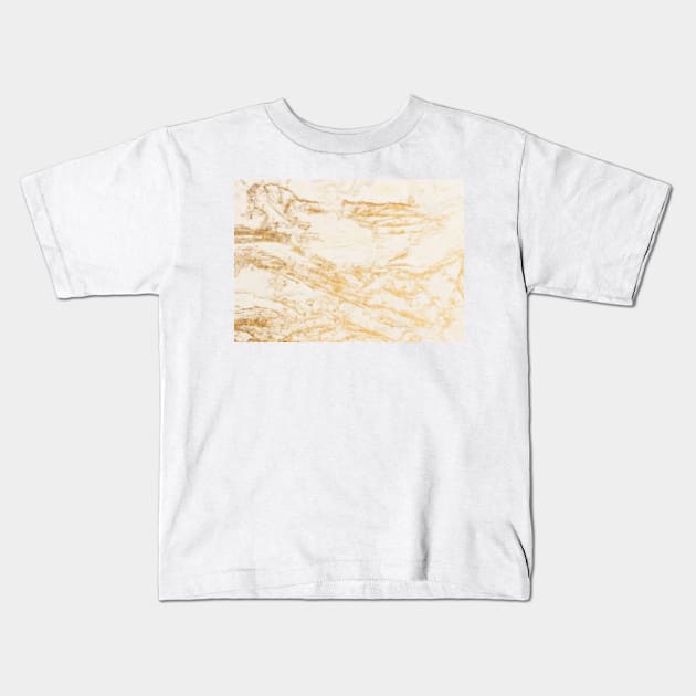 Marble and gold abstract texture Kids T-Shirt by F-for-Fab